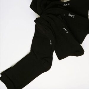 kids black rib cotton socks – comfortable & durable school wear 5 pairs combo pack