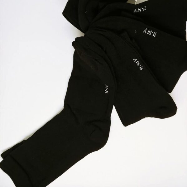 kids black rib cotton socks – comfortable & durable school wear 5 pairs combo pack
