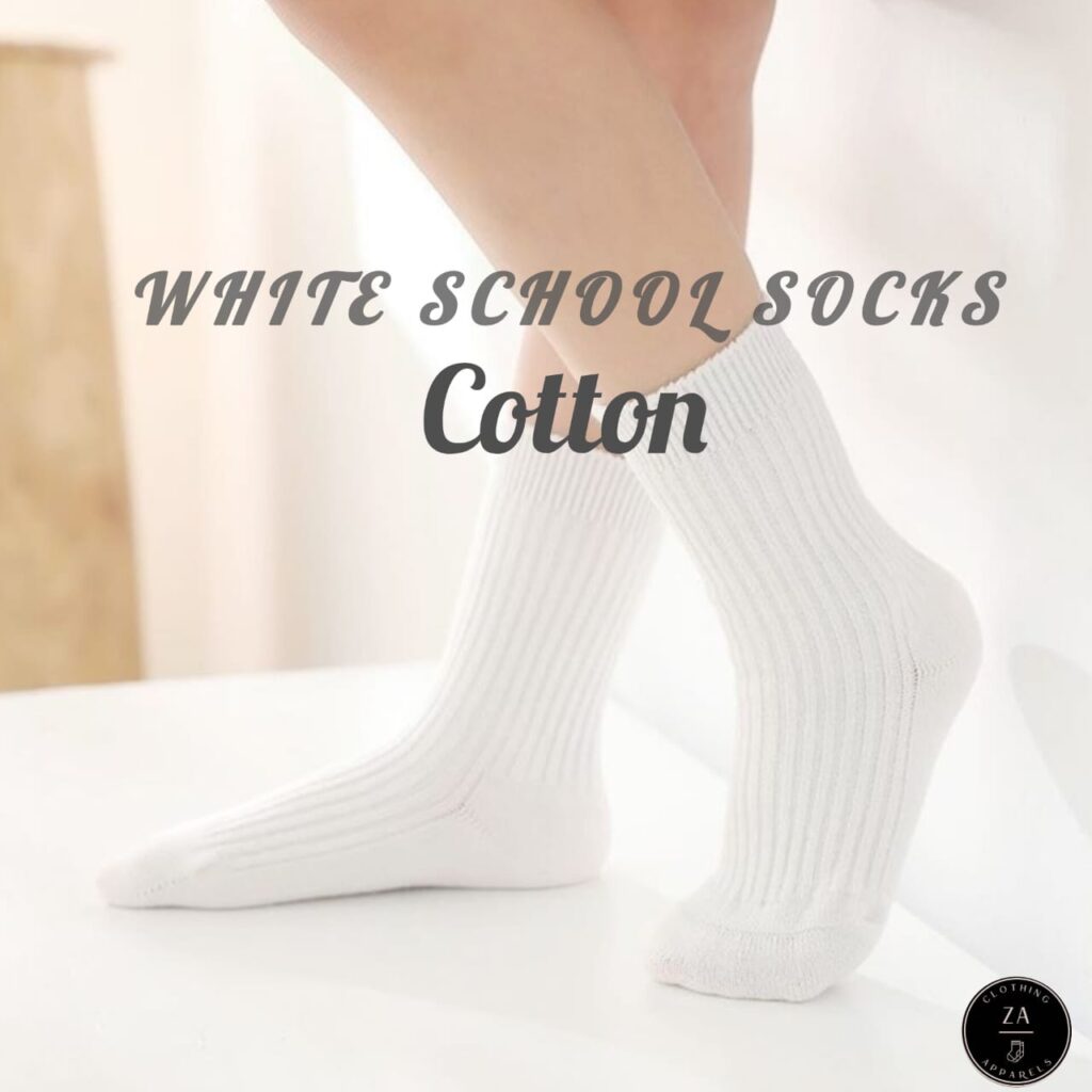 white cotton mid crew school socks – 5 pairs pack for 5 school days