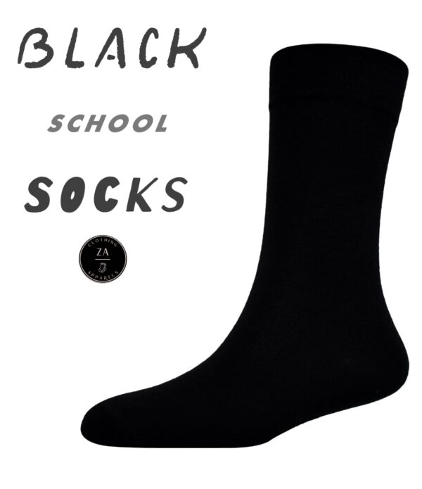 kids black rib cotton socks – comfortable & durable school wear 5 pairs combo pack (copy)