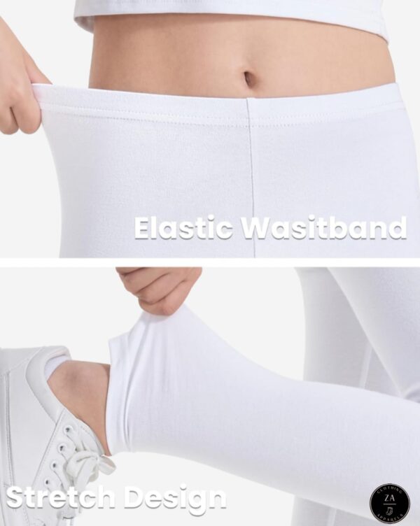 kids white cotton school leggings – 2 pcs pack
