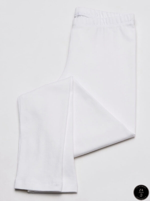 kids white cotton school leggings – 2 pcs pack