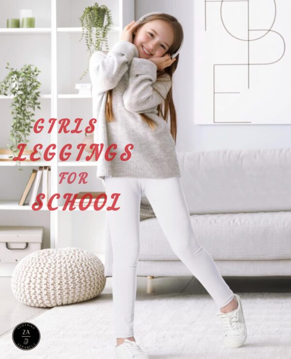 kids white cotton school leggings – 2 pcs pack