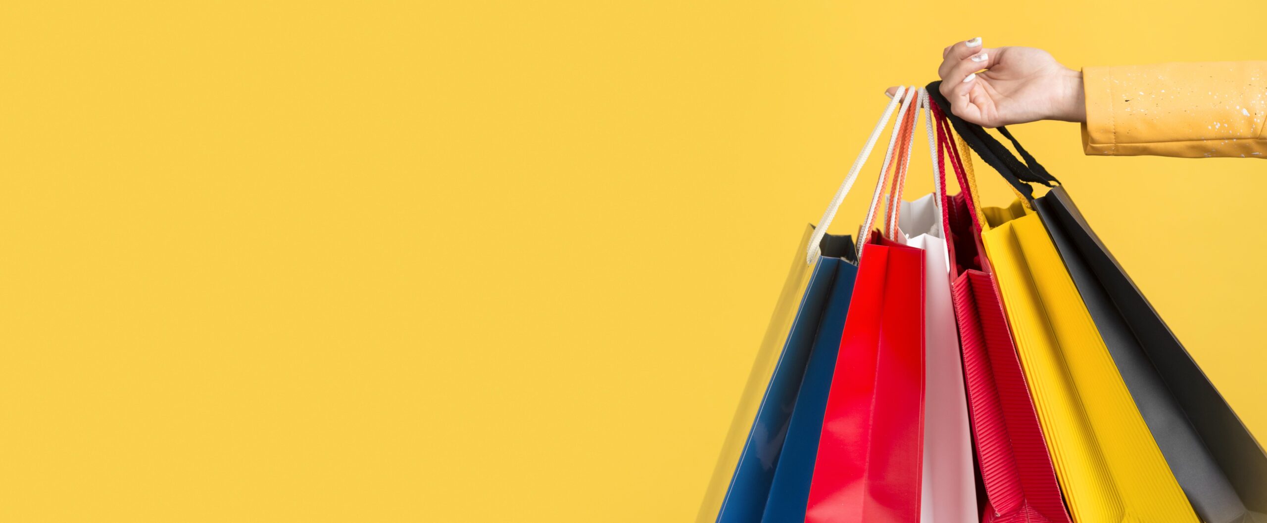 front view woman with shopping bag concept
