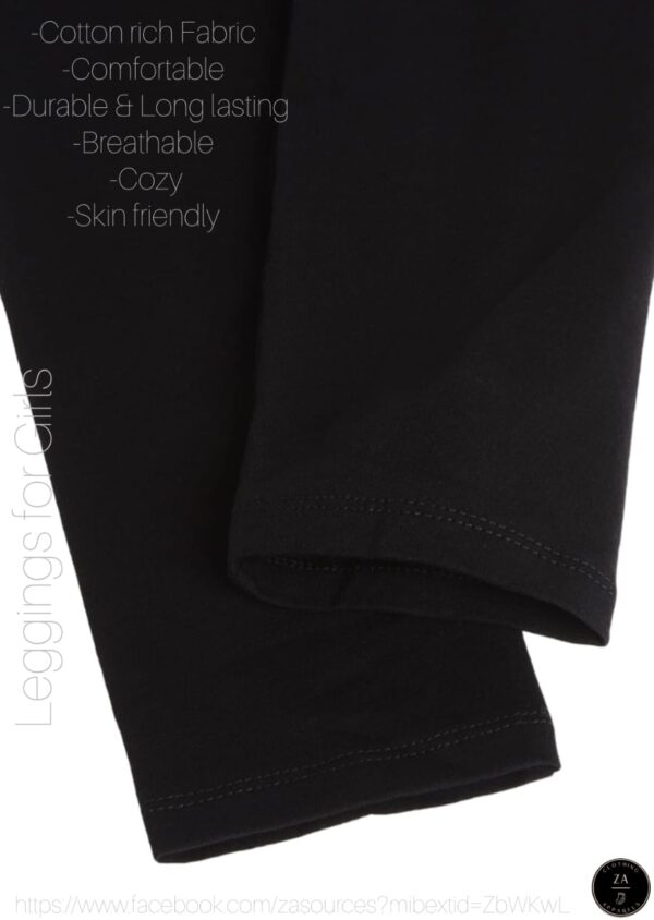 kids black cotton leggings – 2 pcs pack