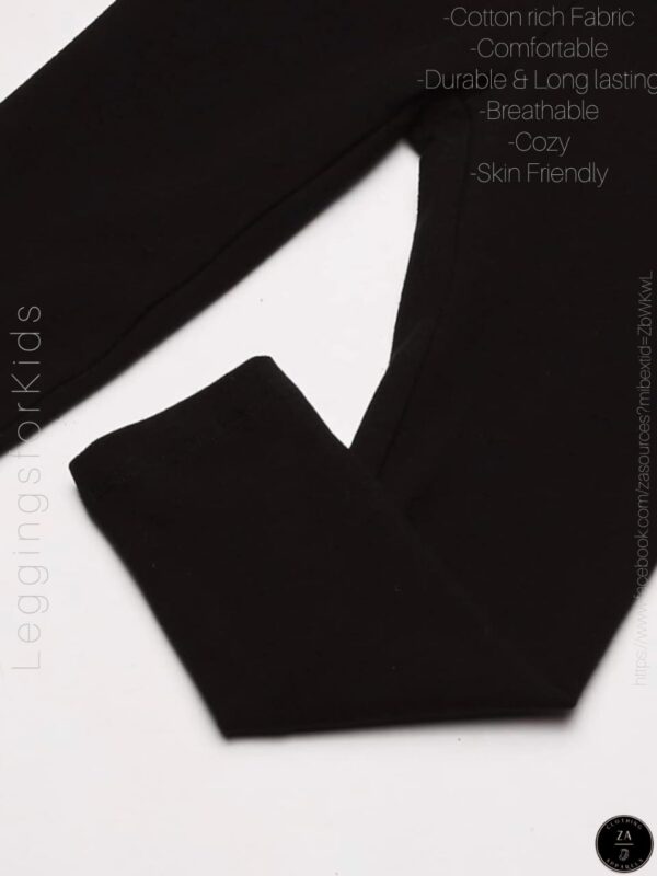 kids black cotton leggings – 2 pcs pack